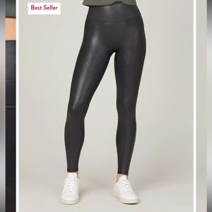 SPANX FAUX LEATHER LEGGINGS XL